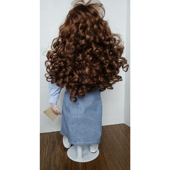 Brown Haired 19 Inch Cowgirl Porcelain Doll From Vera's Doll Cupboard - Picture 5 of 8